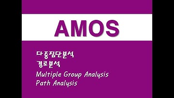 AMOS를 활용한 구조방정식 - (6) 다중집단분석/경로분석 (Multiple Group Analysis)/(Path Analysis)