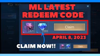 Mobile Legends Redeem Code for April 8 2023 2000 diamonds giveaway