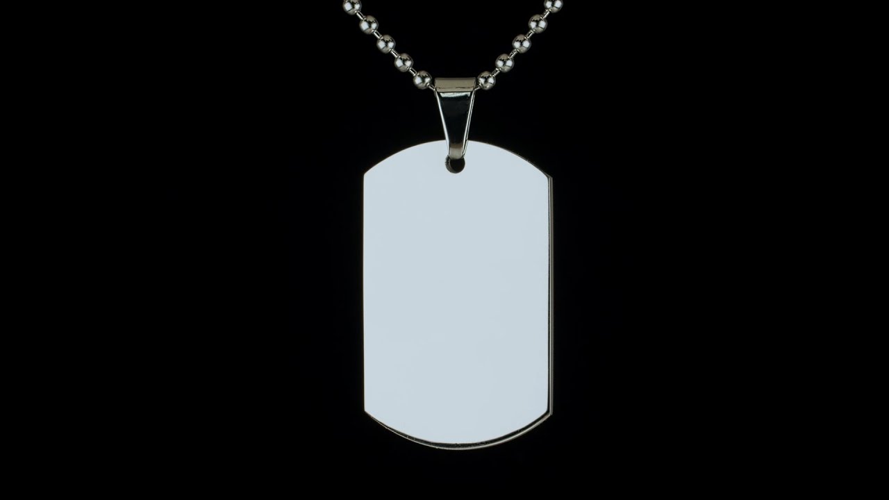 Men's Engrave Dog Tag Army Pendant Necklace Stainless Steel Shot Bead