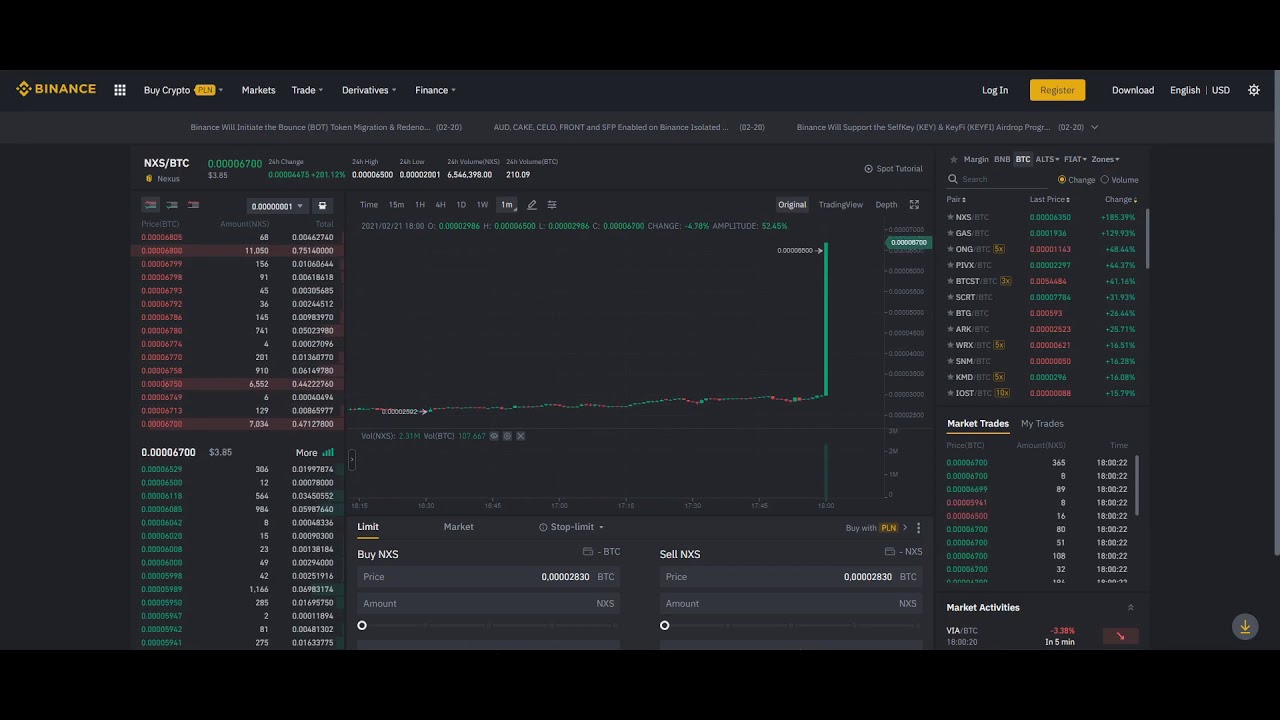 NXS Pump by Mega Pump on Binance