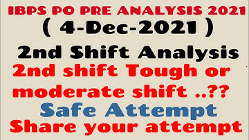 IBPS PO Pre exam analysis shift-2 2021 4 dec || ibps po preliminary second shift | ibps po 2nd shift