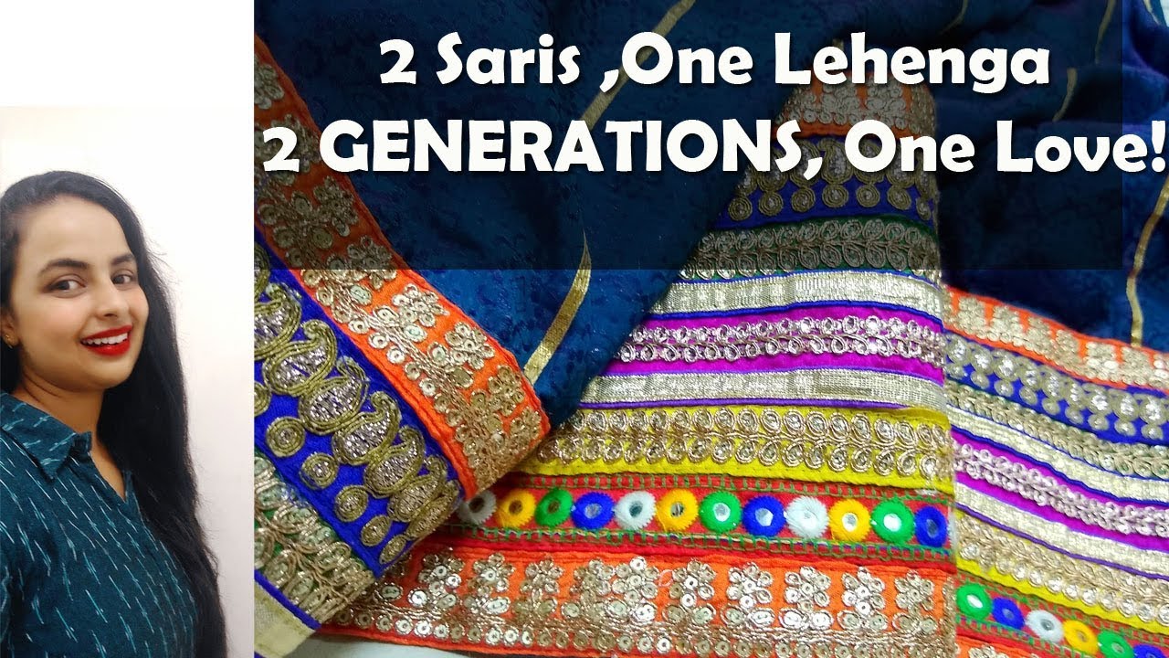 Lehnga Inspired from Rajasthani Outfits|Sari Reuse Project| In Hindi|English subtitles