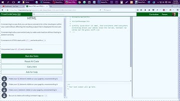 Learn Basic HTML and HTML5 Uncomment HTML FreeCodeCamp