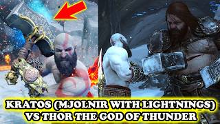 Kratos Lifts Mjölnir (w/ Lightnings) VS Thor God of Thunder | God Of War Ragnarok Mods