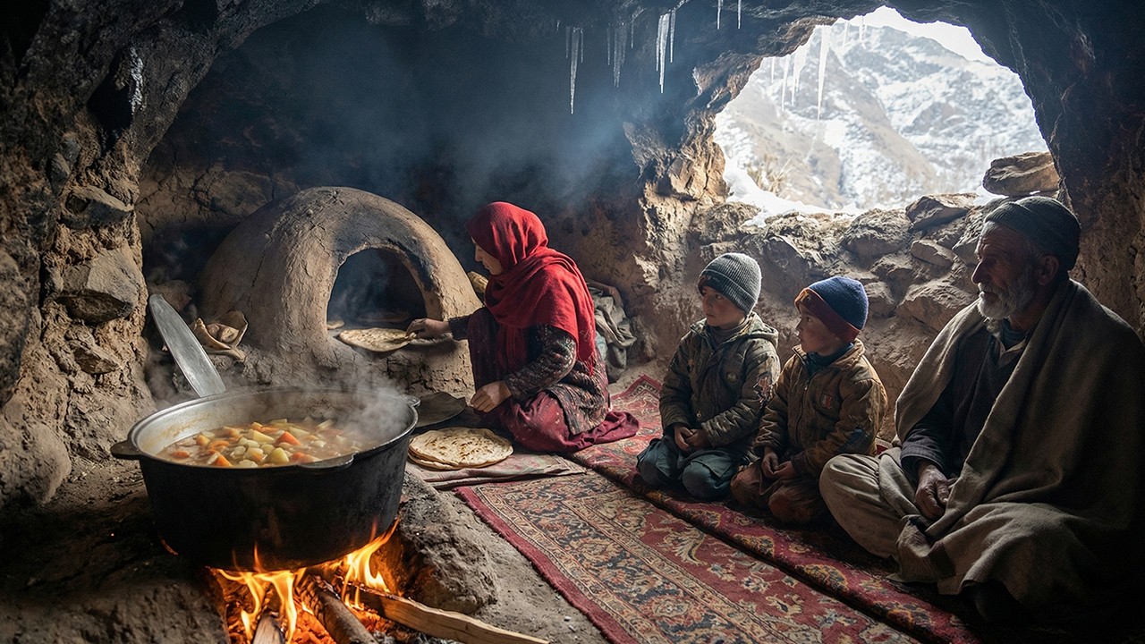 العائلات تطبخ داخل بيوت الكهوف في أفغانستان | لن تصدق ذلك