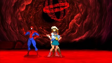 Marvel VS Capcom 2 - Rogue/Sakura/Spider-Man - Expert Difficulty Playthrough