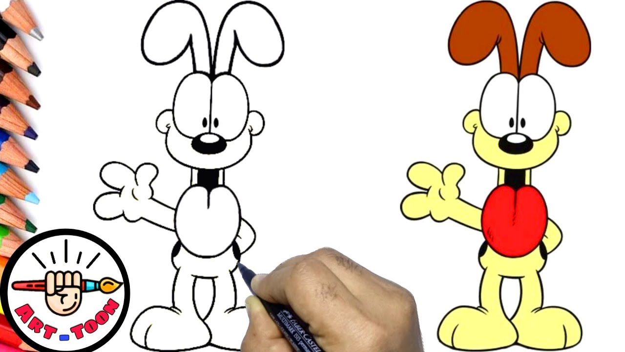 Udover Akkumulering videnskabsmand How to draw Odie the dog from Garfield step by step easy - YouTube