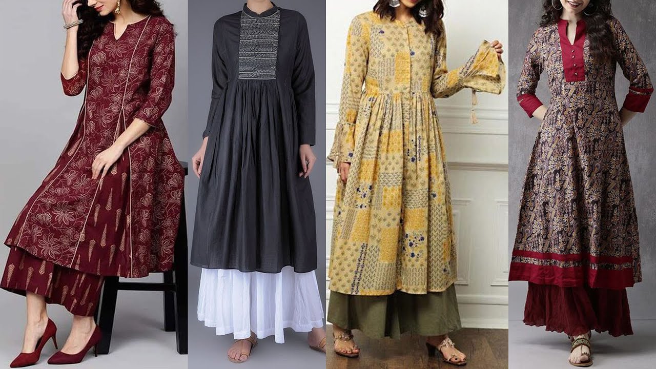 Top 30 Anarkali style kurti designs//long frock with palazzo pant// #anarkali #style #suit