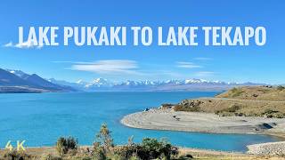 South Island New Zealand Driving Tour Spring 2025 | Lake Pukaki to Lake Tekapo | 4K NZ Travel Tour