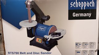SCHEPPACH BTS700 belt & disc sander Unboxing & review.