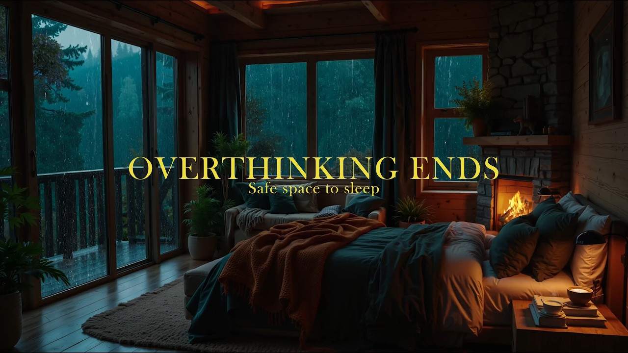 Rain and Fire in a Forest Cabin 🔥🌧 | Deep Focus Sounds for Work