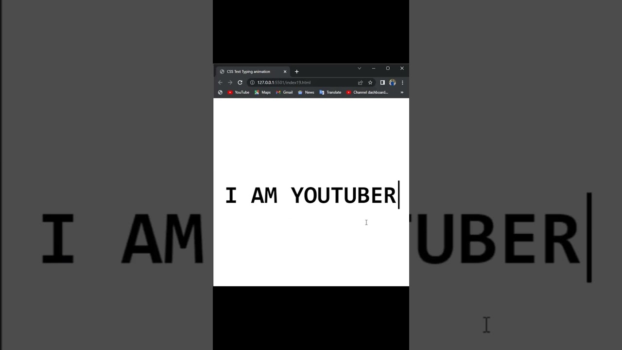 CSS Text Typing Animation #shorts  #ytshorts