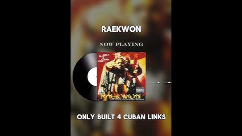 Raekwon - "Only Built 4 Cuban Links", released August 1, 1995. #hiphop #music #raekwon #wutang