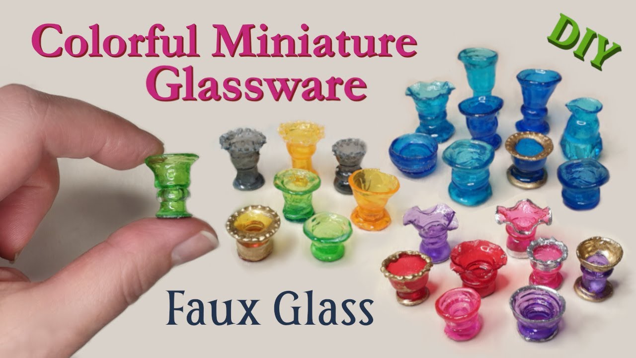 EASY DIY Mini FUN Faux GLASSWARE  #CraftIdeasMiniature #miniaturasColecionáveis #MiniaturasCriativas