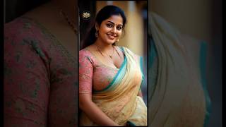 Elegant Yellow Cream Saree With Pink Floral Blouse Style For Graceful Women