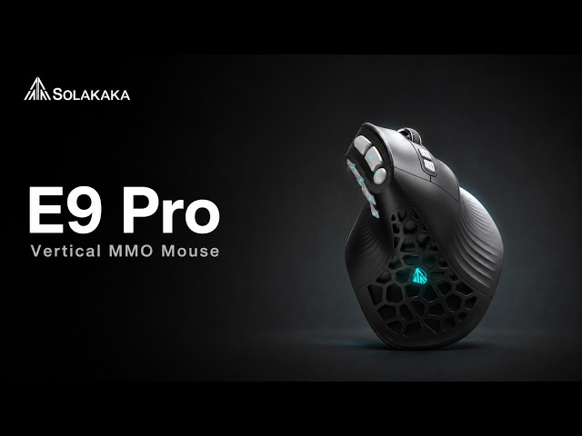 SOLAKAKA E9 Pro – Ergonomic Vertical MMO Gaming Mouse for Comfort