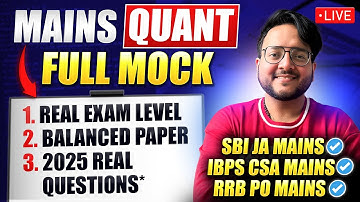 50 MUST DO Questions to ACE SBI CLERK Mains, IBPS CLERK & RRB PO Mains ✅ Complete Mains Quant Paper