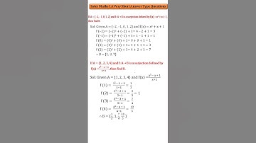 Maths 1A Functions VSAQ