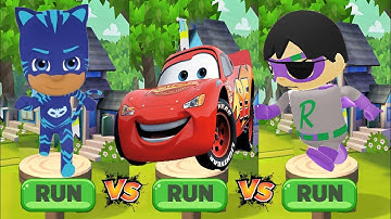 Tag with Ryan -   Lightning McQueen vs Dark Titan vs Pj Masks Catboy Run Gameplay