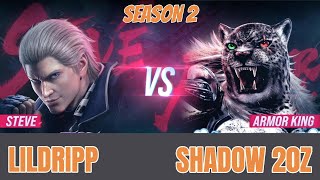 STEVE (LilDripp) vs. ARMOR KING (Shadow 20Z) Tekken 8 SE2 Ranked Matches