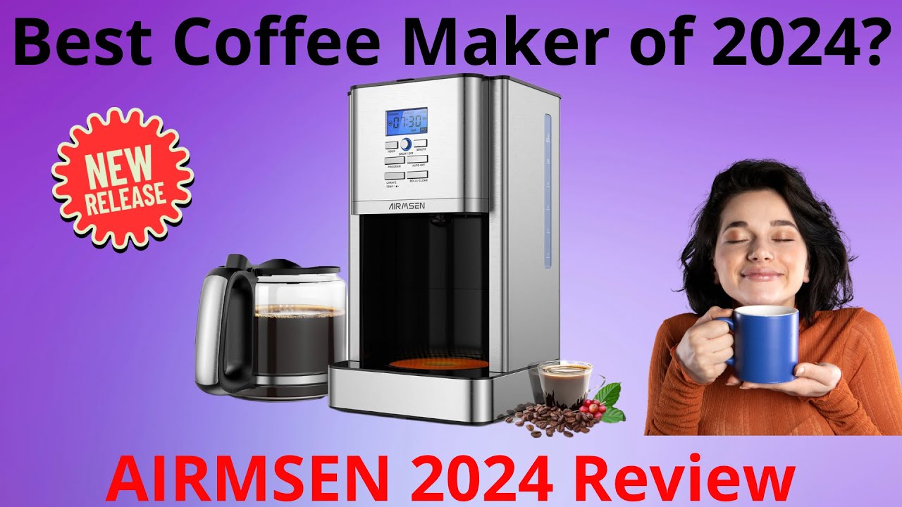 AIRMSEN Programmable Coffee Maker with Drip Pot: Is This the Best 12-Cup  Drip Machine? 2024 Review