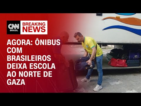 Agora: ônibus com brasileiros deixa escola e chega a cidade no sul de Gaza | CNN NEWSROOM