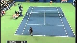 US Open 2009 Kim Clijsters vs Serena 1st set  Last game
