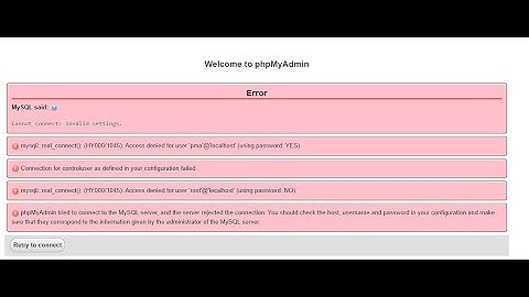 Welcome to phpmyadmin Error FIXED, SOLVED phpmyadmin denied access