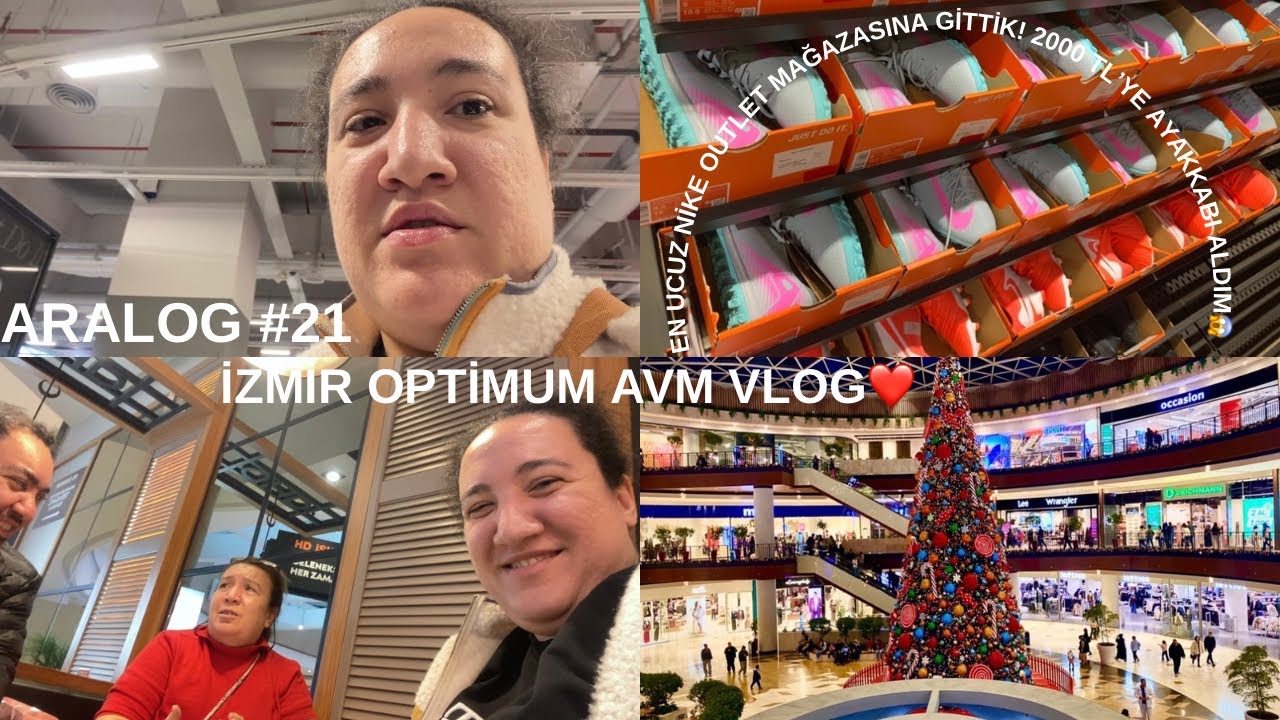 EN UCUZ NİKE OUTLET MAĞAZASINA GİTTİK! 2000 TL’YE AYAKKABI ALDIM😱 İZMİR OPTİMUM AVM VLOG❤️#aralog 21