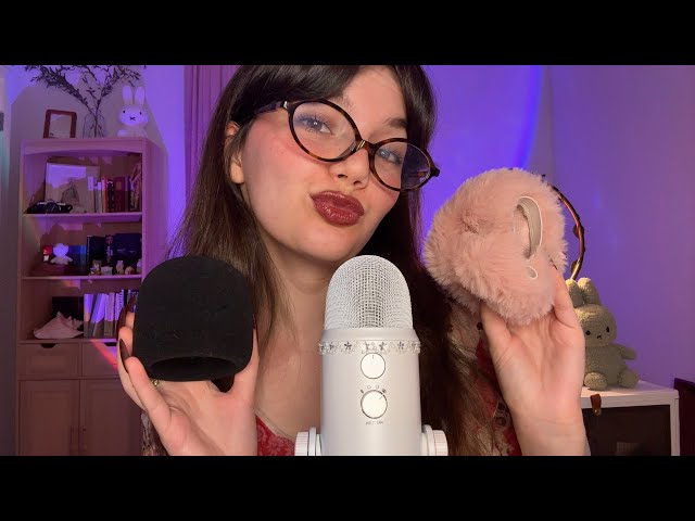 ASMR Slow and Gentle MIC TRIGGERS (Mic Scratching, Swirling, Fluffy Cover, Cat Appearance)
