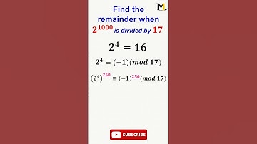 Remainder when 2^1000 is divided by 17! #shorttrick #shorts #maths #youtueshorts