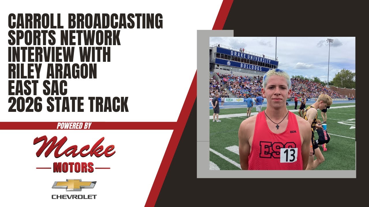 Carroll Broadcasting Sports Network interview with Riley Aragon of East Sac after 1600 Meters State
