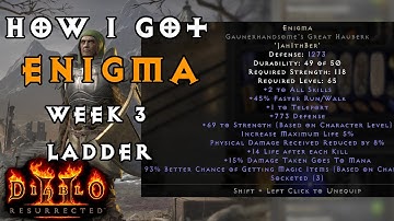 How I got Enigma in Ladder Season 2 Diablo 2 Resurrected