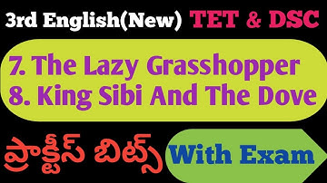 3rd Class English The Lazy Grasshopper, King Sibi And The Dove lesson New Textbook explain in telugu
