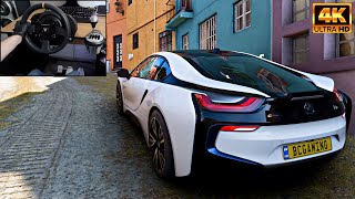 *Test Drive* BMW i8 in Forza Horizon 5 | Steering Wheel Gameplay [4K] screenshot 2