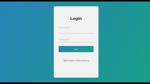 PART 02: Cara Membuat Form Login dengan HTML, CSS dan Jquery
