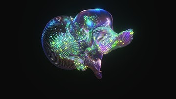 Shiny dancing particles motion graphics animation - 4K HDR