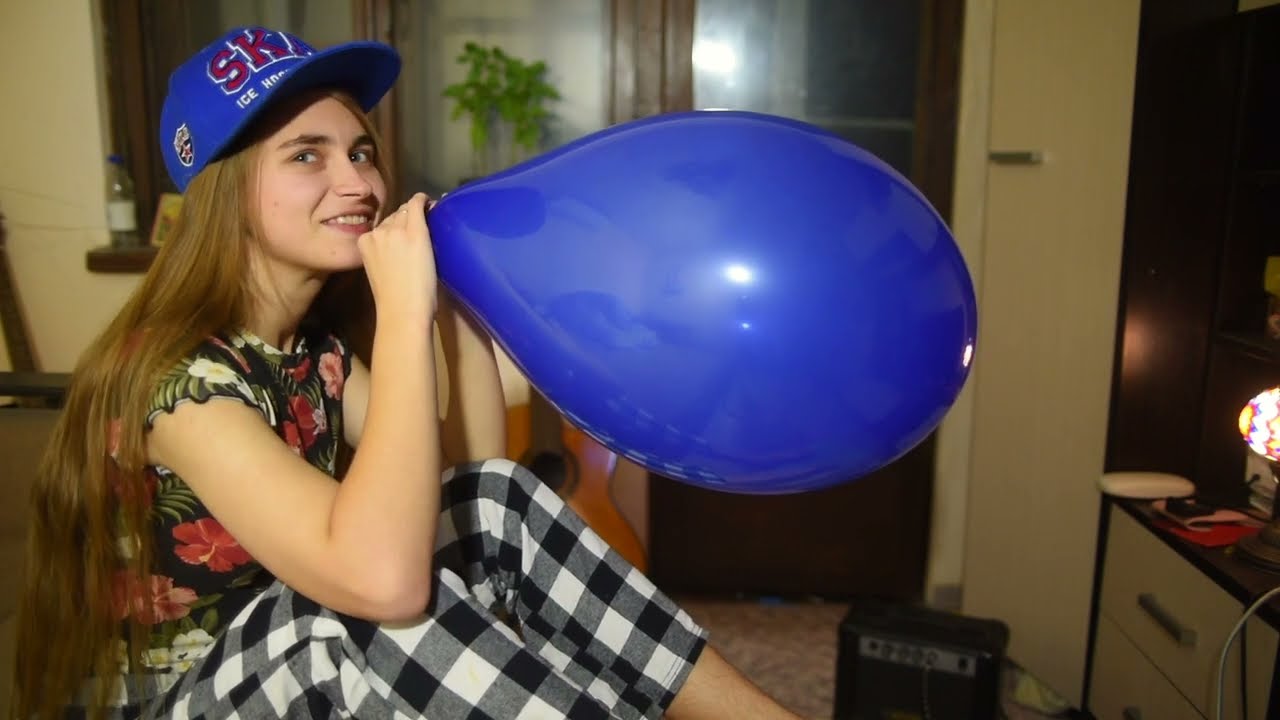 Blow to pop small blue balloon by Ilka