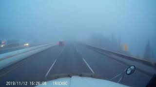 10x Timelapse Version | Very Foggy Drive on The Coquihalla Highway | Highway 5 | Highway Thru Hell
