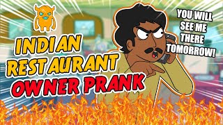 Rude Indian Restaurant Owner Loses His Temper (soo mad)