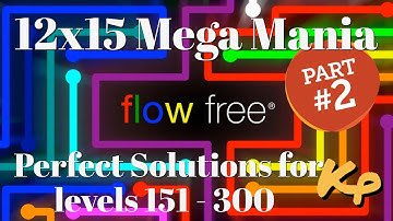 Flow Free - 12x15 Mega Mania - Part 2 - All Perfect Solutions for levels 151 to 300