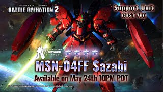 MOBILE SUIT GUNDAM BATTLE OPERATION 2 - MSN-04FF Sazabi Trailer