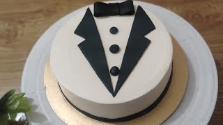 Men's suit design cake decoration tutorial screenshot 1