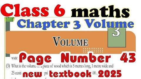 Class 6 Maths chapter 3 volume page number 43 #class6_maths_chapter3_volume_pagenumber43#std6_volum