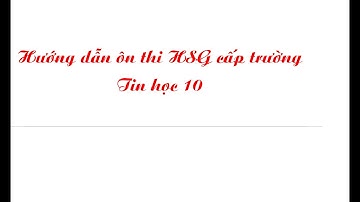 video 2: Hướng dẫn ôn tập thi HSG cấp trường môn Tin học 10 - cấu trúc rẽ nhánh