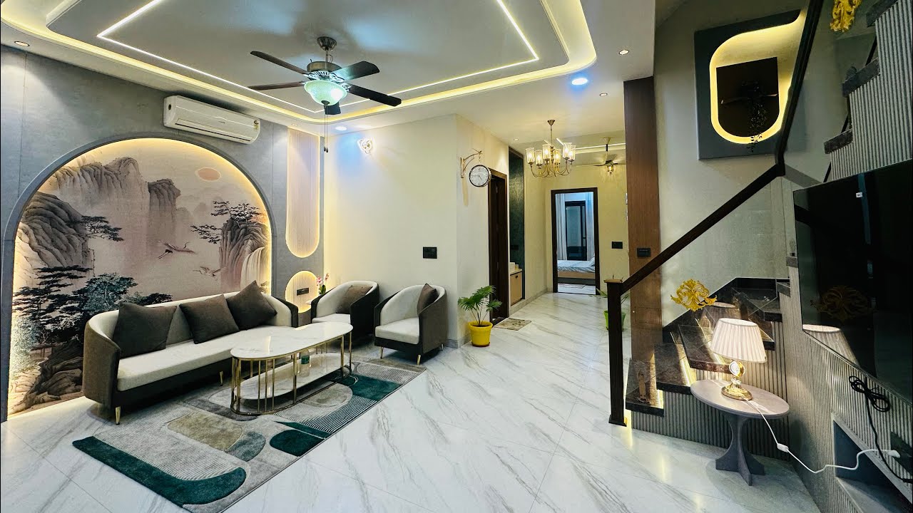 New 175 Gaj Latest 5 BHK Luxury House Design | Villa With Beautiful Water Fountain & Home Theatre 