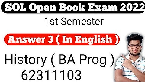 DU SOL 1st Semester BA Programme History Answer 3 2022