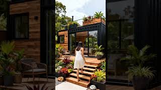 🏡 Modern Container House with Rooftop Garden | Tiny Home Inspiration 🌿✨