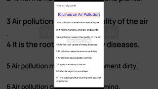10 Lines on Air Pollution/essay on air pollution in English/Air pollution