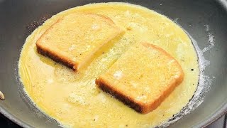 Fast \& Easy Breakfast | How to Make One Pan Egg Sandwich | French Toast Omelette Sandwich